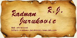 Radman Juruković vizit kartica